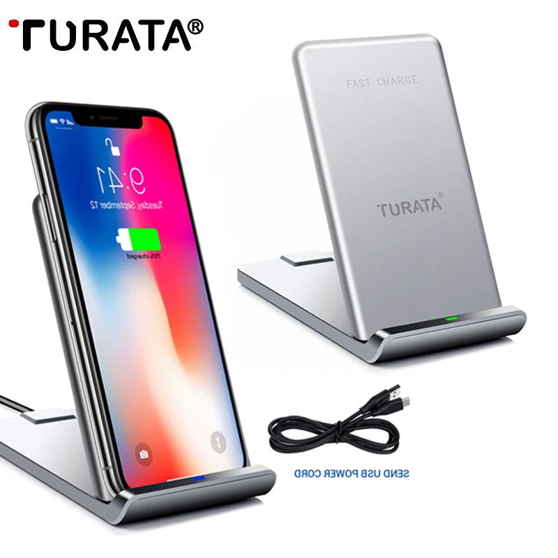 Turataqi Беспроводной Зарядное устройство для iPhone X 8 7 Plus Smart быстро держатель