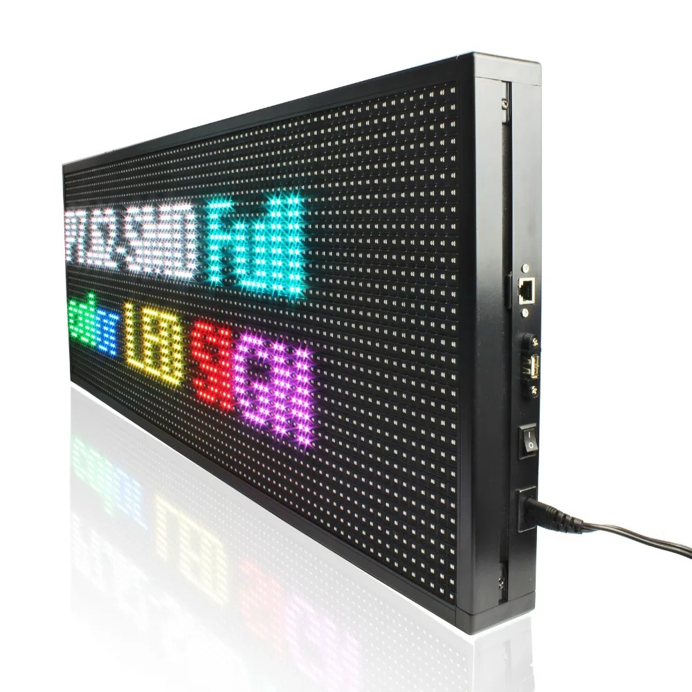 39 х 14 дюймов P10 RGB полный Цвет светодиодный Графический показа рекламы доска/завод деталя цифровой записи магазин открыт знак