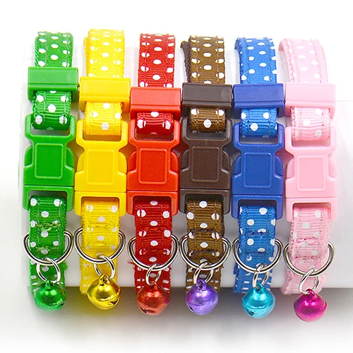 Регулируемый узор в горошек нейлоновый ошейник собачий щенок кошка ремни