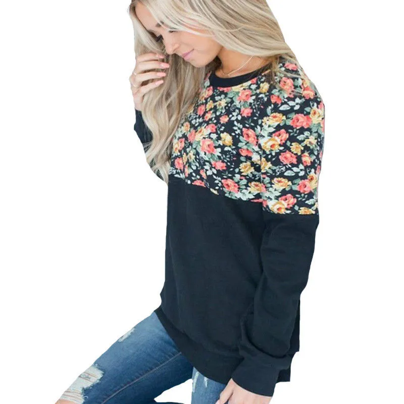 Hoodies Women 2018 Brand Female Long Sleeve Printing Floral Hooded Sweatshirt Hoodie Tracksuit Sweat Coat Casual Streetwear S-XL
