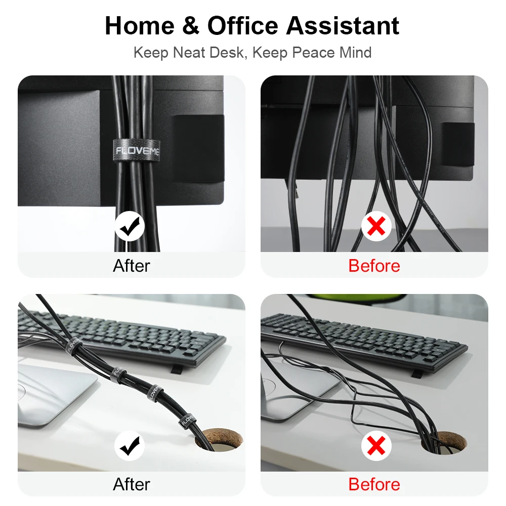 FLOVEME Cable Organizer Wire Winder Earphone Mouse Cord Clip Protector Cable Management For iPhone 8 7 Plus Micro USB C Cable