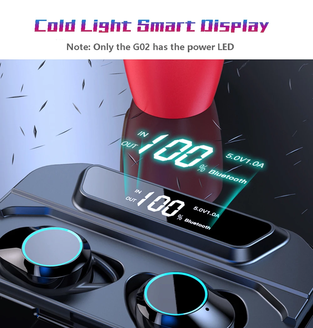 G02 X6 TWS Bluetooth 5,0 беспроводные наушники IPX7 водонепроницаемые наушники Handsfree наушники 3300 мАч Зарядка Авто сопряжение для спорта