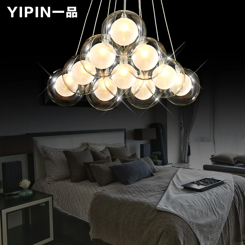 Stylish modern minimalist restaurant lamps LED glass ball bubble long chandelier lighting Parlor Bar | Аксессуары для одежды