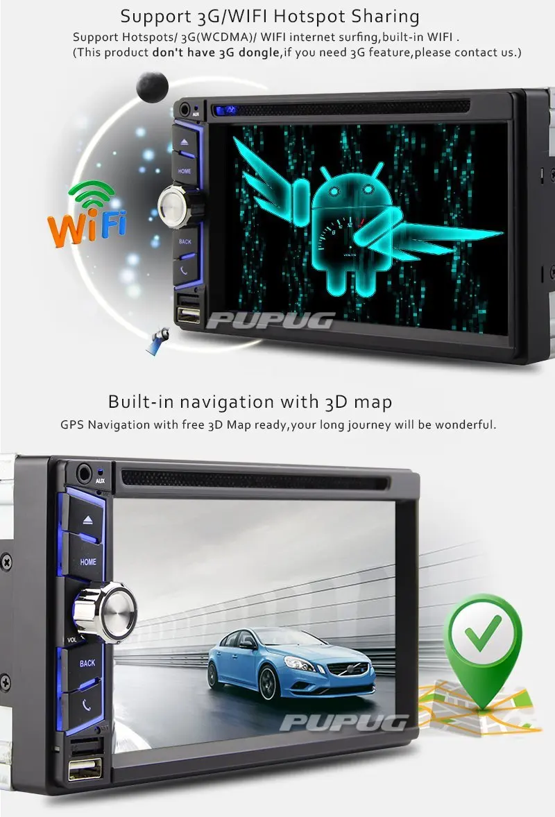 6.5 дюймов Android 4.4 четырехъядерных процессоров радио GPS навигация dvd-плеер Bluetooth