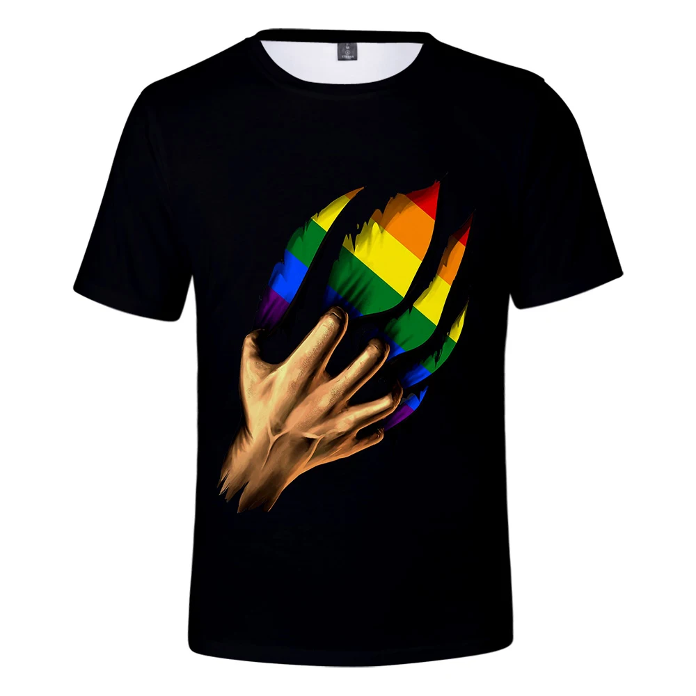 Модная трендовая 3D футболка с радужным принтом LGBT для мужчин/женщин 2019 Горячая