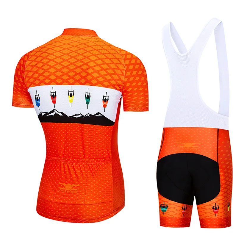 2022 Summer Orange Cycling Jersey Set MTB Bicycle Clothing Bike Clothes Top Wear ropa ciclismo Mens Short Maillot Culotte Suit | Спорт и