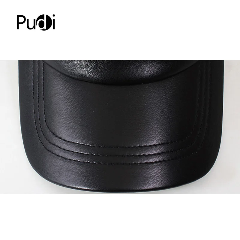 HL7071 genuine leather men baseball cap hat brand new  men's real leather adult solid adjustable army hats/caps