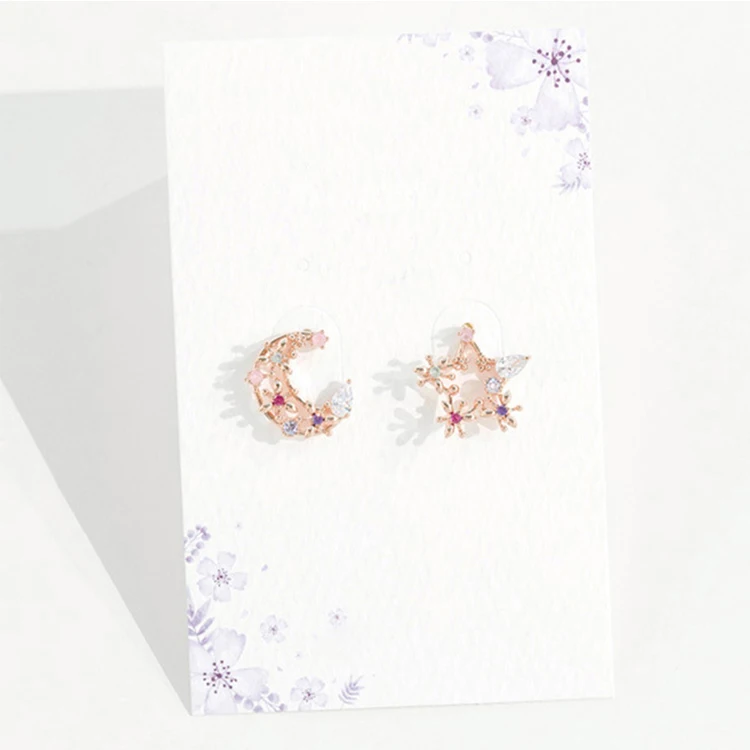 MENGQIAO 2019 New Korean Japan Ear Accessories Rhinestone Personality Moon Star Stud Earrings For Women Small Boucle D'oreille |
