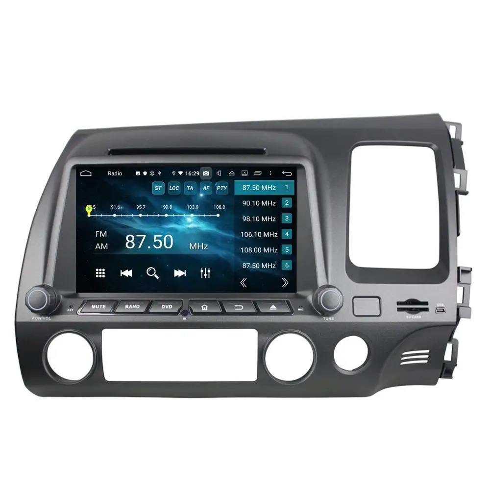 Автомобильный DVD-плеер PX6 4 Гб + 64 ГБ 2 din 8 дюймов Android 10 GPS для Honda Civic Right 2006-2011 стерео