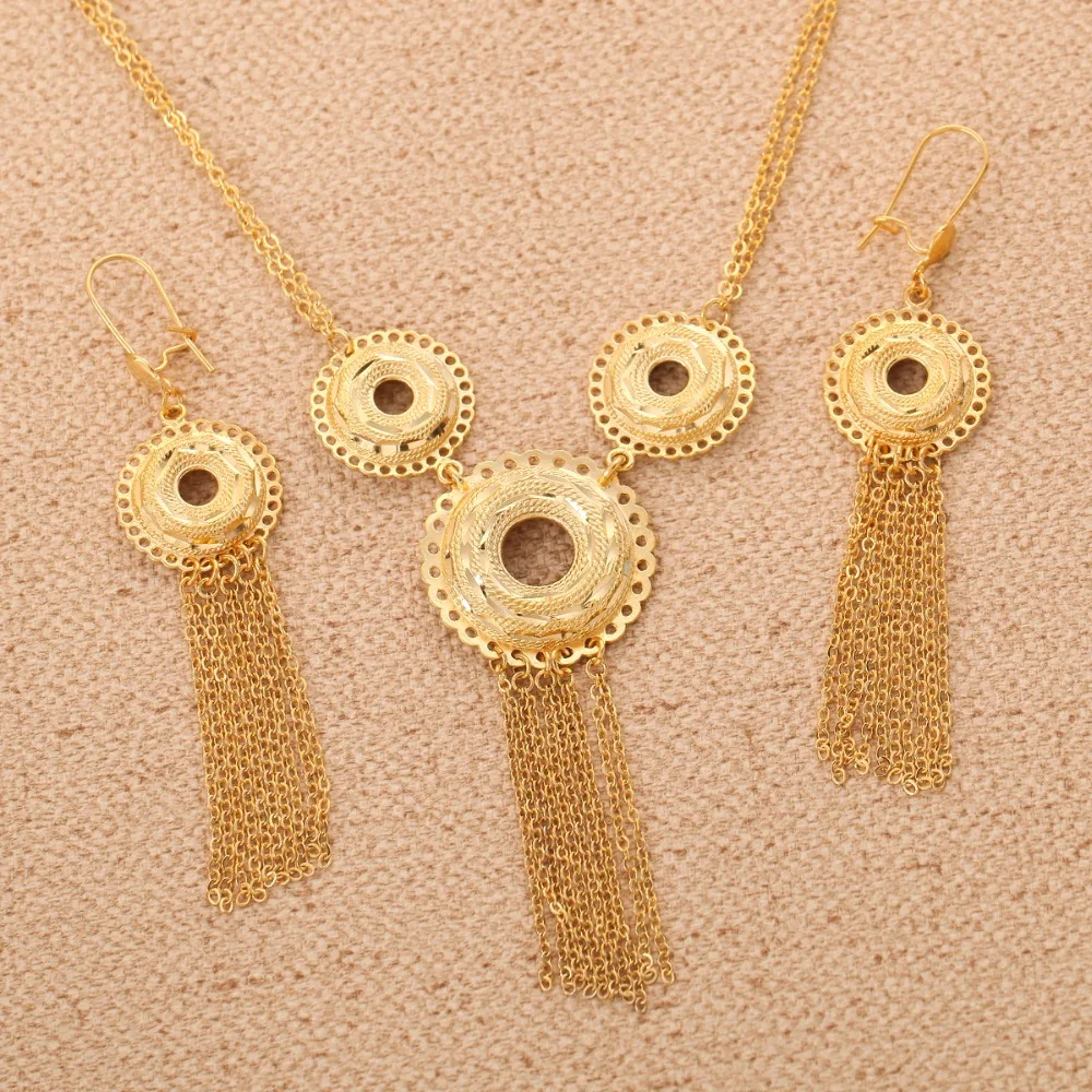 Новые эфиопские ювелирные изделия для женщин ожерелье из 24-каратного золота