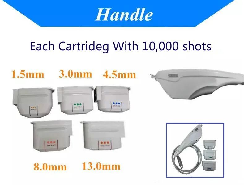 

10000 shots HIFU face body 7 cartridges hifu transducer head focused ultrasound face lift slimming machine equipment