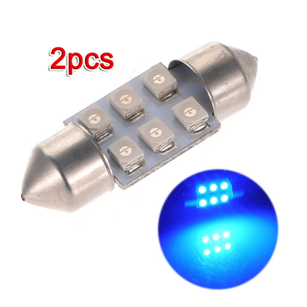 Фирменная Новинка 2x C5W светодиодный 6 SMD 31 мм ксеноновая лампа челнок потолочный
