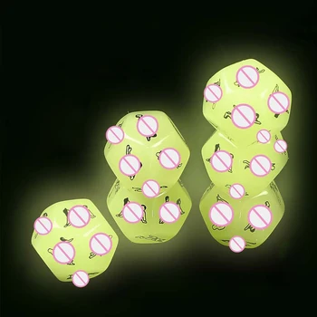 2 Pcs 12 Side Funny Sex Dice Pose Flirting Sex Luminous Dice Adult Supplies Sex Toys Erotic Craps Toy For Couples Games 3