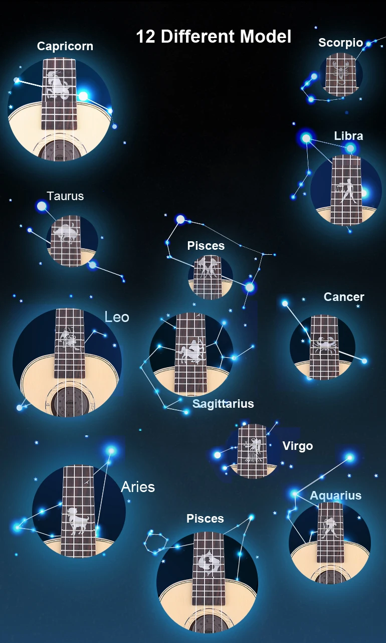 Acouway твердая ель Топ укулеле ukelele концертный тенор 23 26 укулеле глянцевая отделка 12 подарок зодиака подарок модель с бесплатной сумкой