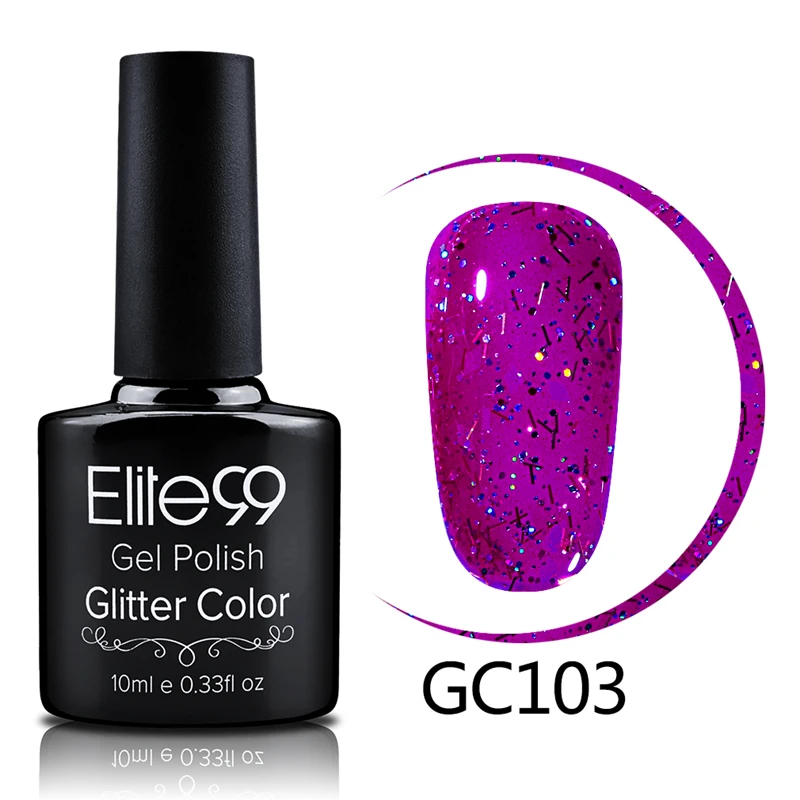 Elite99 10mlBling Блестящий Гель-лак для ногтей легкий замачиваемый Алмазный Гель-лак для ногтей отверждение Светодиодная лампа машина длительный лак для ногтей - Цвет: R-GC103