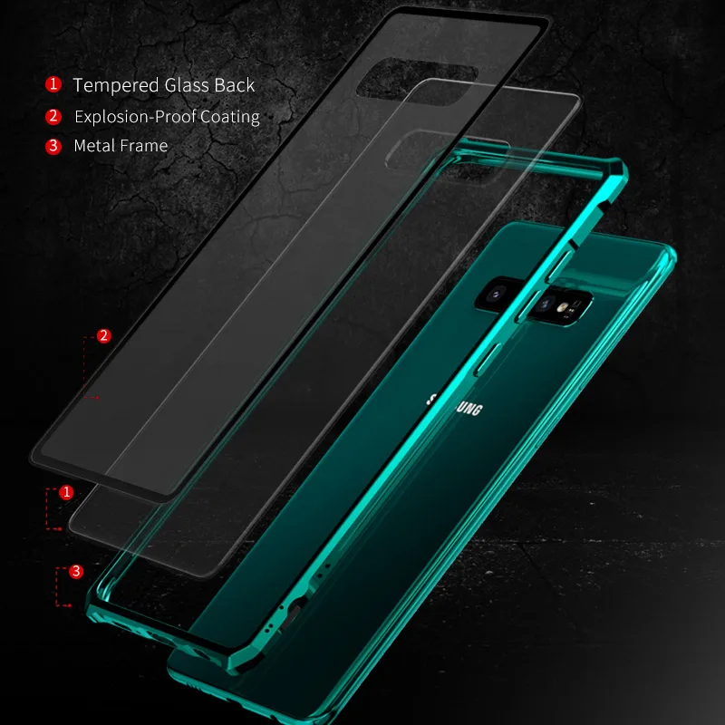 Бампер для Samsung S10E S10 Plus цветной Блестящий металлический бампер с задней