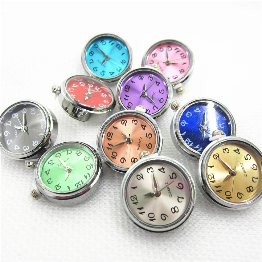 

New Hot Selling 6pcs/lot Mix Color Watch Snap Buttons for 18mm Snap Bracelet&Bangles DIY Snap Jewelry Charms
