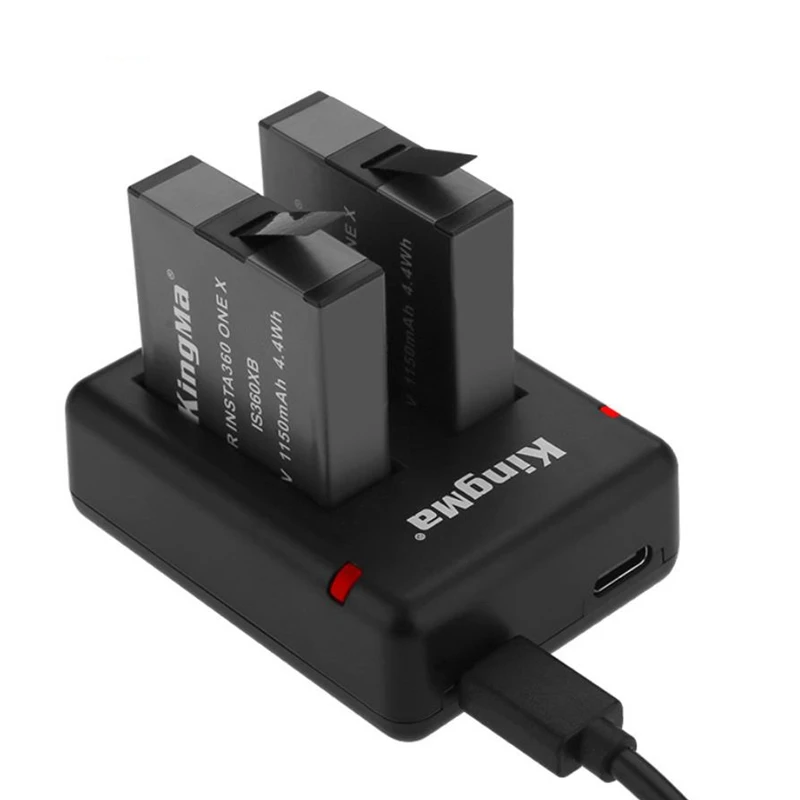 Packing Для Insta 360 One X Dual Slot Led зарядное устройство+ 2 шт 1150mAh Сменный аккумулятор для Insta360 One X 360 аксессуары для зарядки камеры - Цвет: Packing