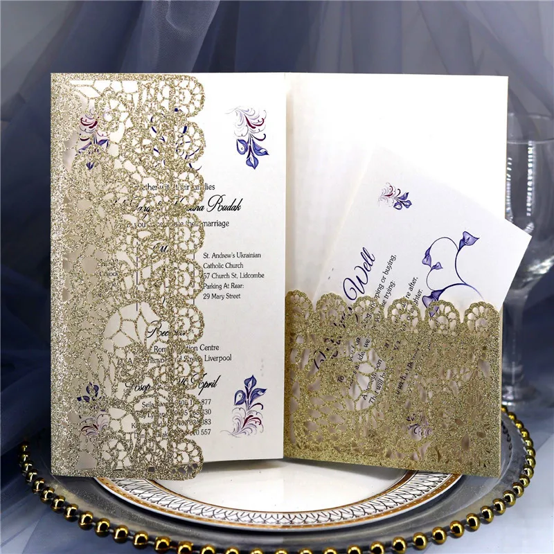 10PCS wedding invitationS bump flash high-end invitation card business event party C | Дом и сад
