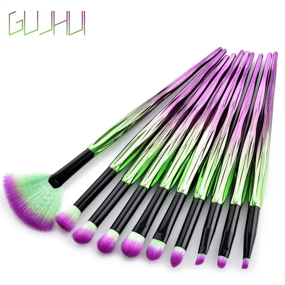 GUJHUI щетки 2 типов косметика бамбука комплект пудра корректор тени для век Make Up Brush