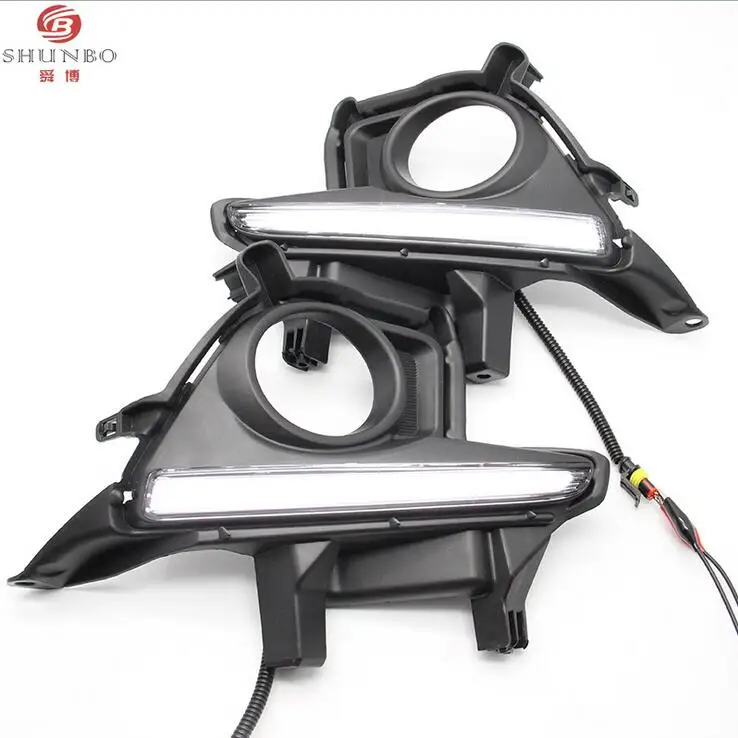 Hireno Super-bright LED Daytime Running Light for Toyota Highlander 2015 2016 Car DRL fog lamp 2PCS | Автомобили и мотоциклы