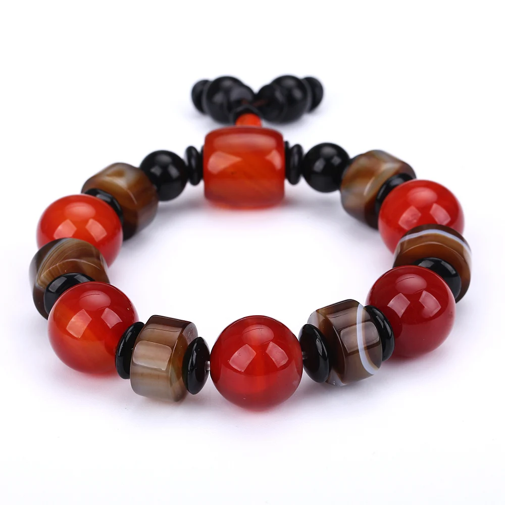Yumten халцедон Камень Браслет Для мужчин естественный Lucky Бусины Jewelry Интимные