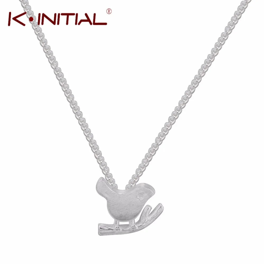 Kinitial Bird On Branch Necklace Silver Animal Birds Pendants &amp Necklaces for Woman Fashion Statement Jewelry Best Gift | Украшения и