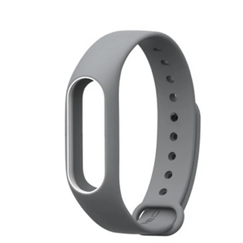 Gray with white Pulsera Mi Band 2 наручный ремешок Miband 2 Замена для силиконового ремешка чистый и специальный двухцветный впрыск с защитой от потери - Цвет: Gray with white