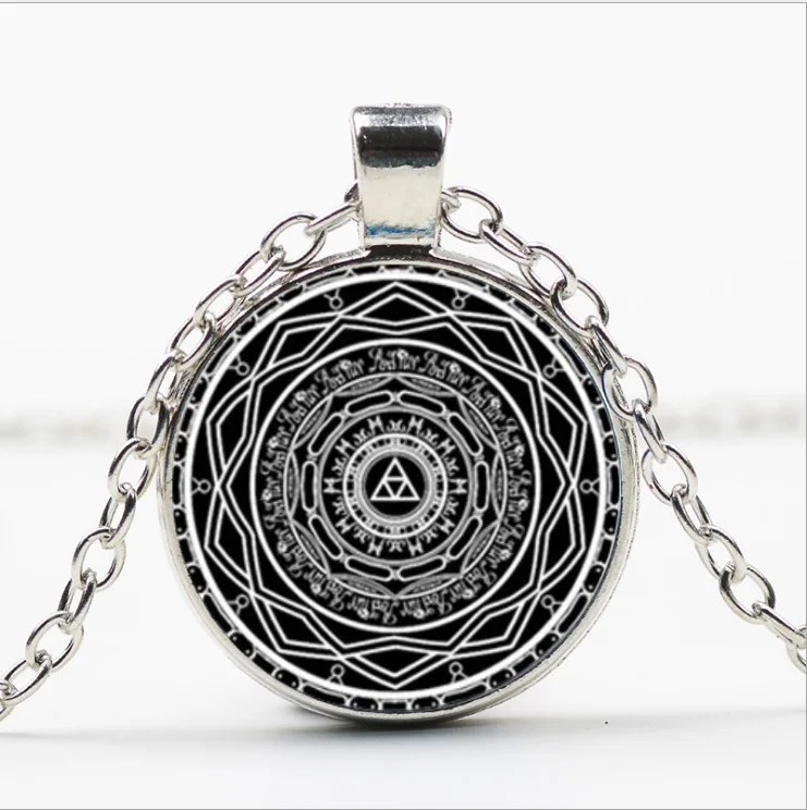 2018 Новое языческое ожерелье колесо языческий кулон стеклянный купольное для