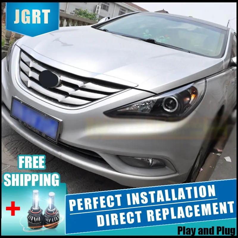 Светодиодные фары для Hyundai Sonata8 2013 2 шт. Автомобильные светодиодные двойные