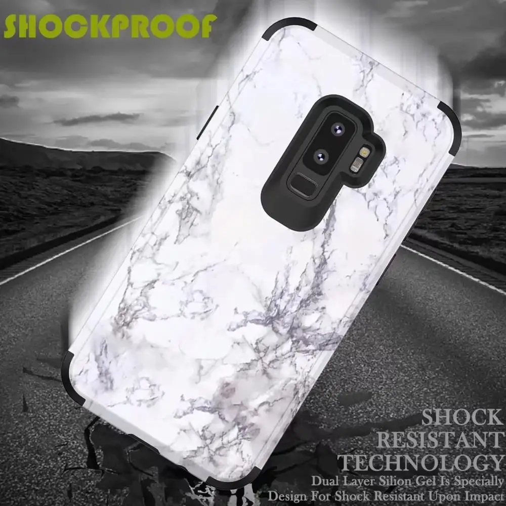 Yacabee For Samsung S9 Plus Case Hard Back 3 In 1 Full Heavy Protection Fitted Phone Dirt-resistance |