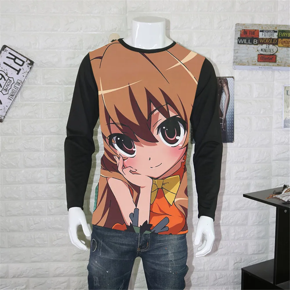 Косплей новый аниме Toradora Тигр дракон футболка мужская с длинным рукавом мода