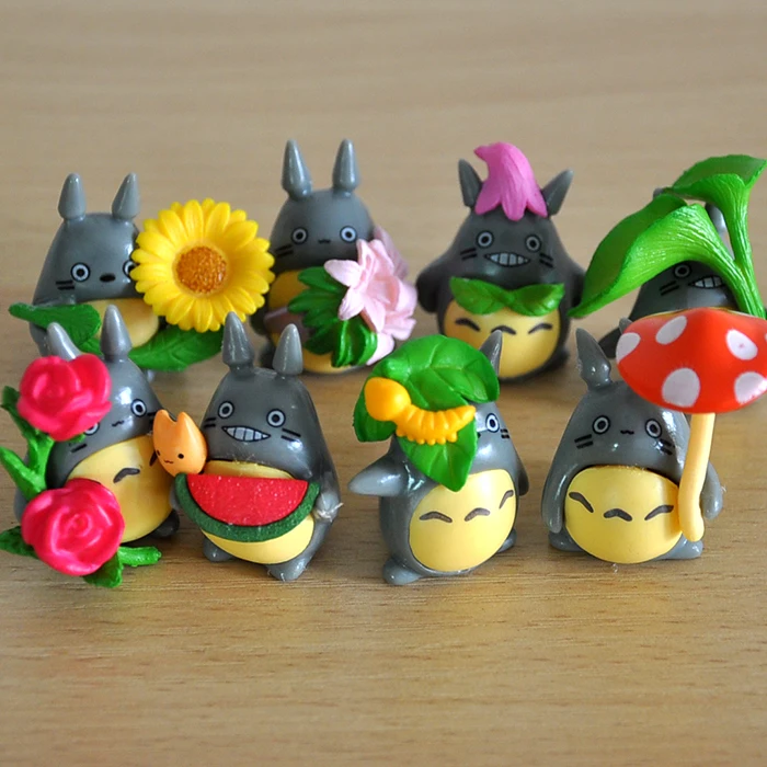 8 шт./лот 4 см Totoro мультяшная серия мини виниловая кукла ландшафтное растение |