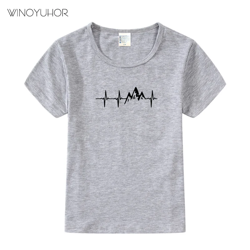 

Heartbeat Of Mountain T-Shirt Kids Fashion Funny Short Sleeves T Shirts Baby Girls Boys O-neck Tops Tees Hip Hop Streetwear