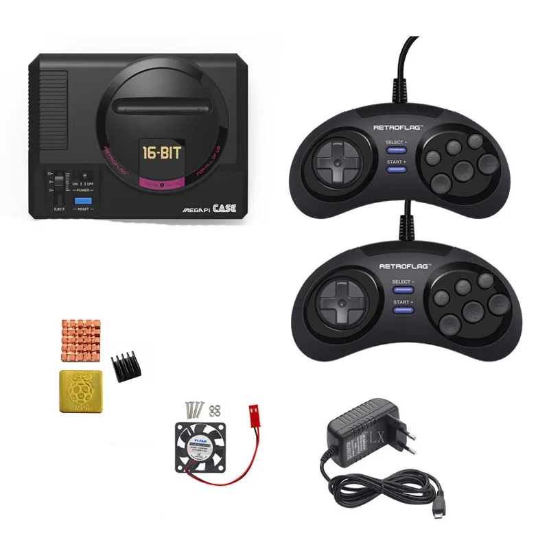 Чехол Retroflag MEGAPi + 2 шт. игровых контроллера функциональная кнопка ++ радиатор