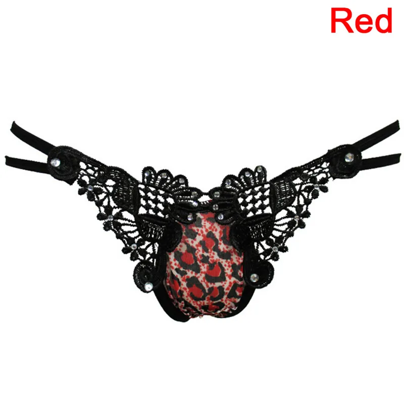 

1pc Fashion Briefs Open Crotch Thongs4 Colors Women's Sexy Leopard Lace G-String Lingerie Underwear