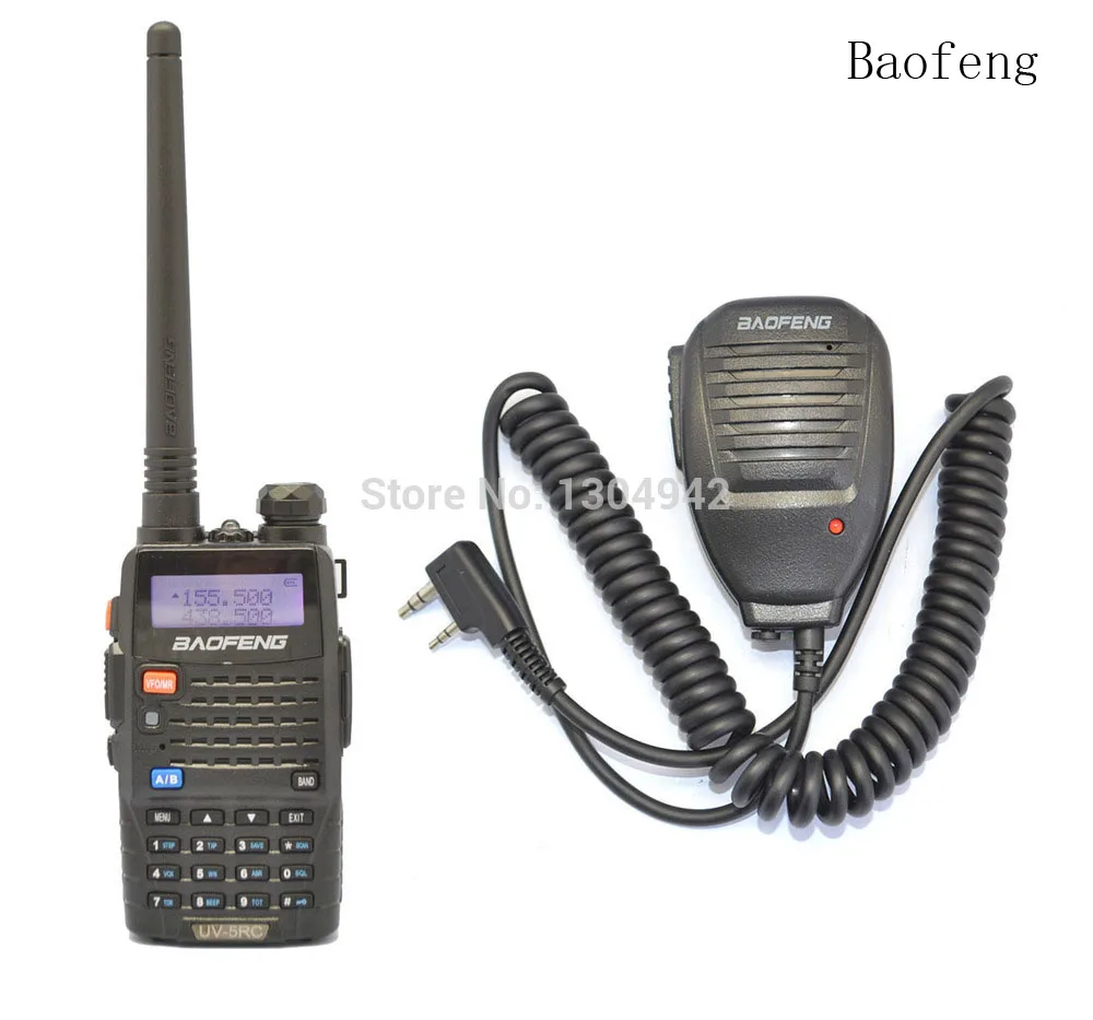 Черный BAOFENG UV 5RC VHF/UHF двухдиапазонный ham walkie talkie + BaoFeng Speaker Mic Handy Radio Receiver With Headfone|walkie