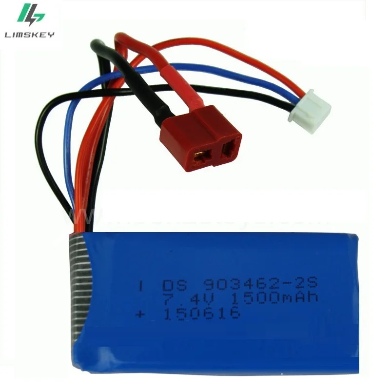 Lipo аккумулятор 7 4 В 1500 мА · ч для wltoys124 28 12423 FT009 FX067C RC лодки батарейка катера 2S 9125