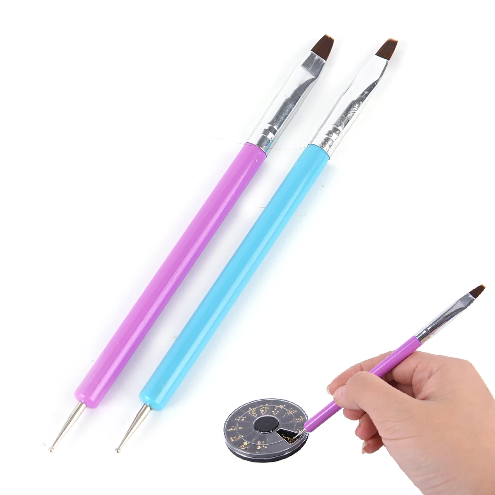 1 шт Nail Art нажмите с силой так ручки зубная щетка двумя головками и Нейл арт дизайн