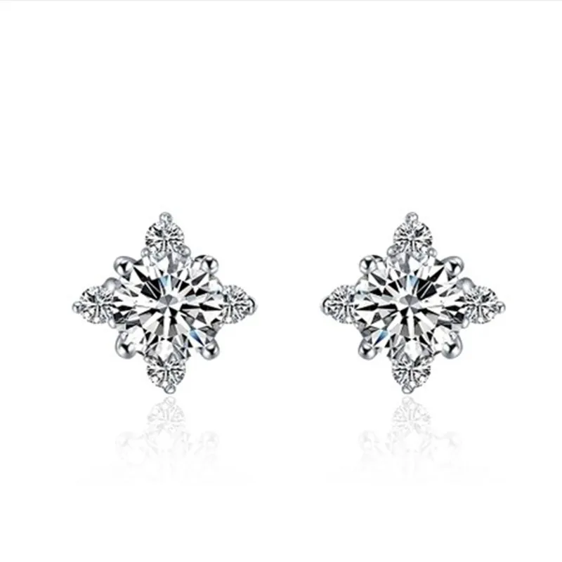 Изящество 5 0 мм 0.5Ct каждый G-H синтетический бриллиант серьги-гвоздики Тесты