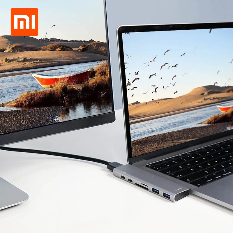 Адаптер для зарядки Xiaomi hagxiaomi USB Type-C 7 в 1 TF/SD/PD/2 USD 3 0/HUB HDMI зарядное устройство Macbook