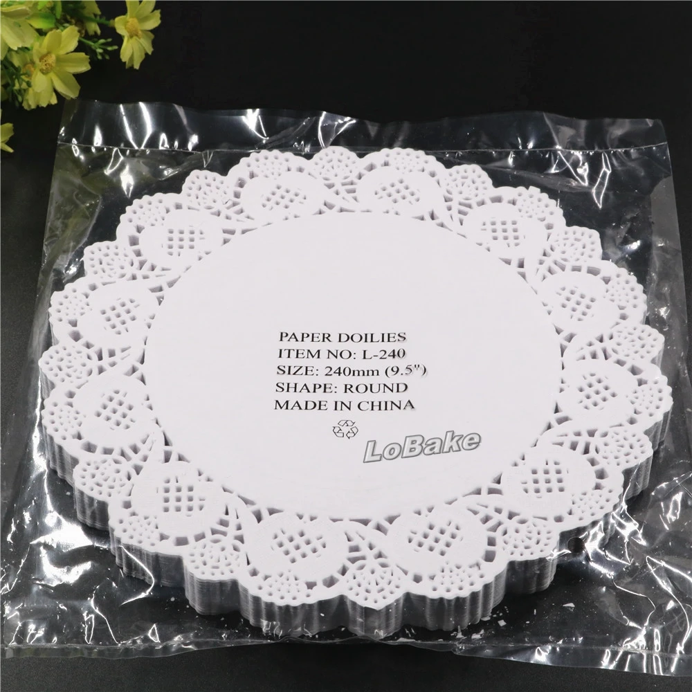(160 шт./упак.) Новейшие 9 5 дюймовые круглые белые полые кружевные бумажные салфетки