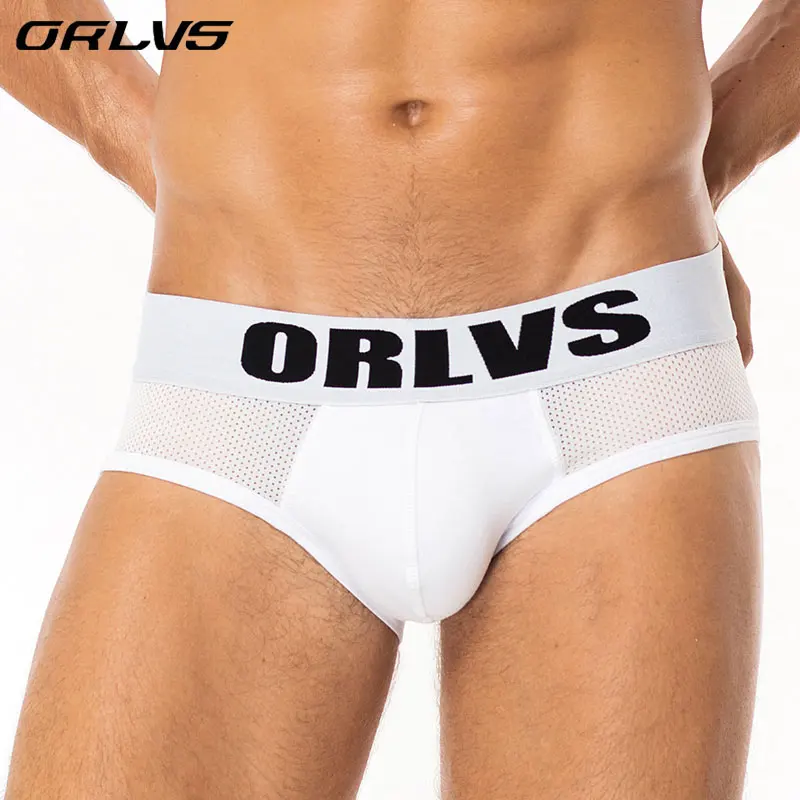 ORLVS Модные мужские сексуальные трусы Briefs шорты мягкое нижнее белье Bulge Pouch дышащее