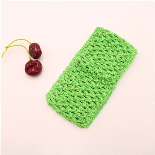 Green 4 шт./лот, 14*7 см, детские вязаные волосы с высоким эластичным однотонным тканым поясом, топы-пачки, обмотка на груди, юбка-пачка для маленьких девочек - Цвет: Green