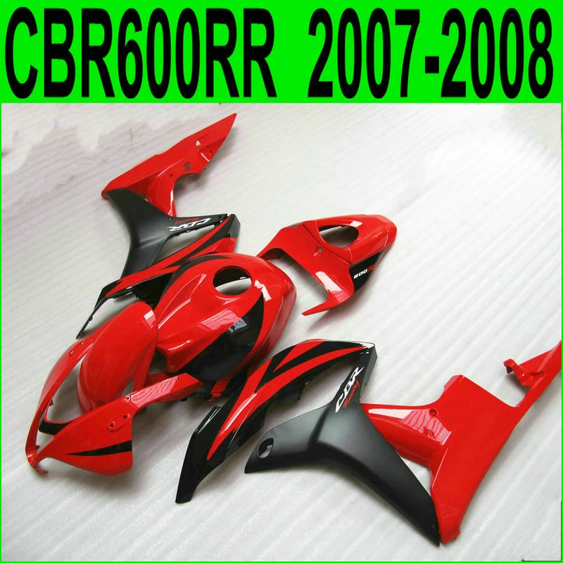 Горячая Распродажа набор обтекателей для Honda CBR600RR 07 08 красный черный 2007 2008 BY27|fairing