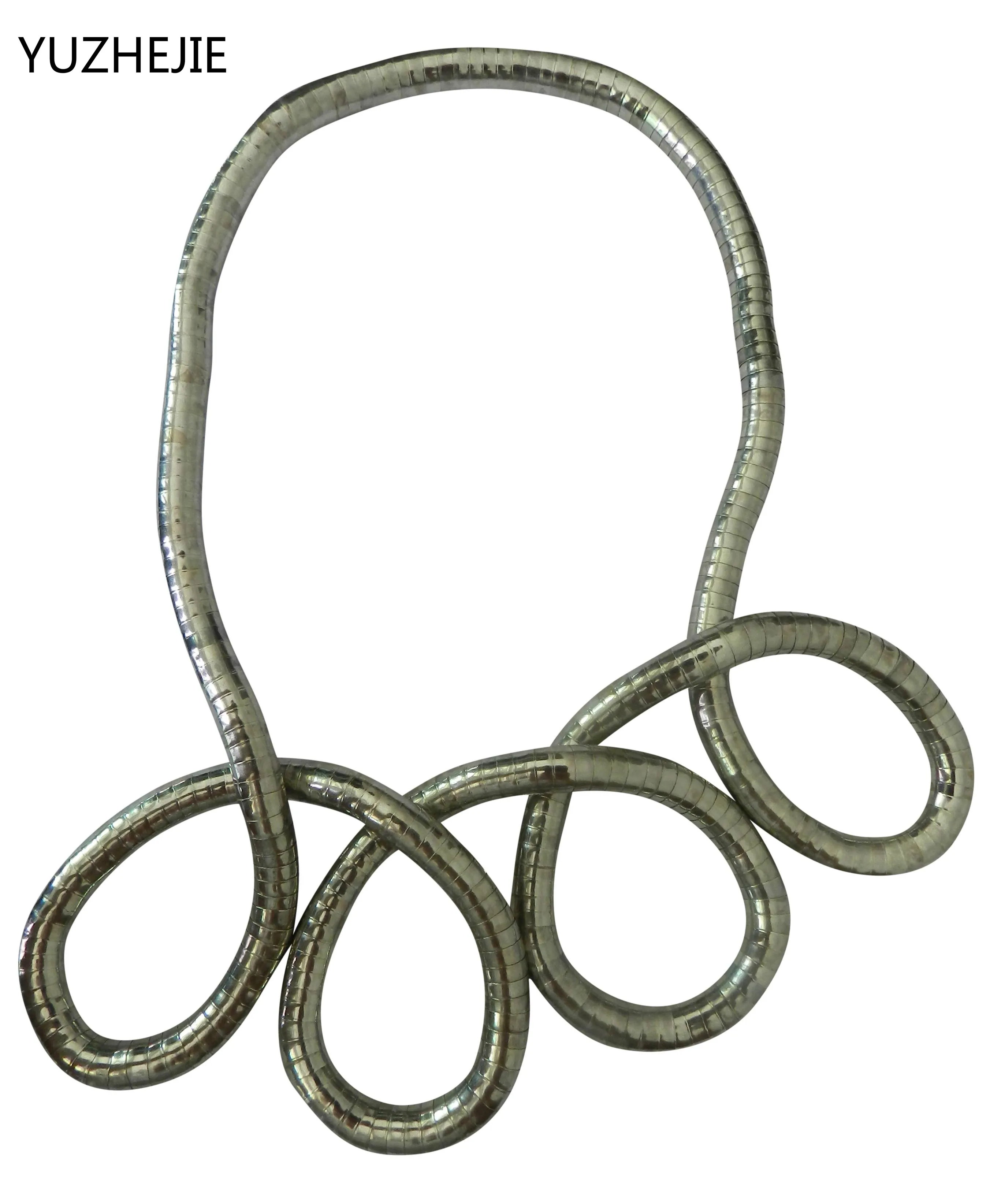 

YUZHEJIE 2018 NEW wholesale 5mm,90cm,Gun Black plated bendy flexible snake necklace,10pcs/pack