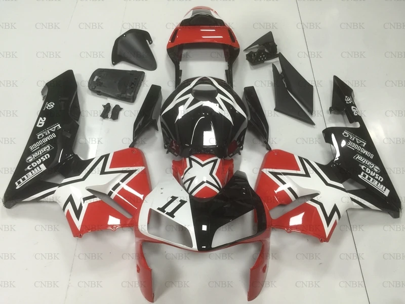 Для Honda CBR600RR 2003 2004 Пластиковые обтекатели CBR600 RR 03 черный красный Звезда Abs