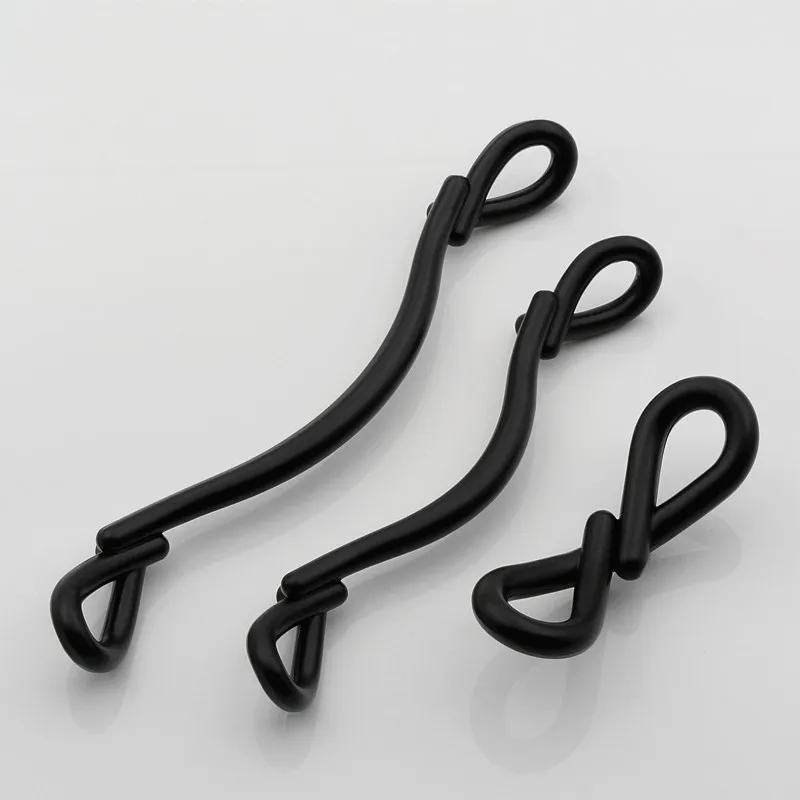 Черная ручка для выдвижного ящика уникальная кухонной двери мебельная фурнитура