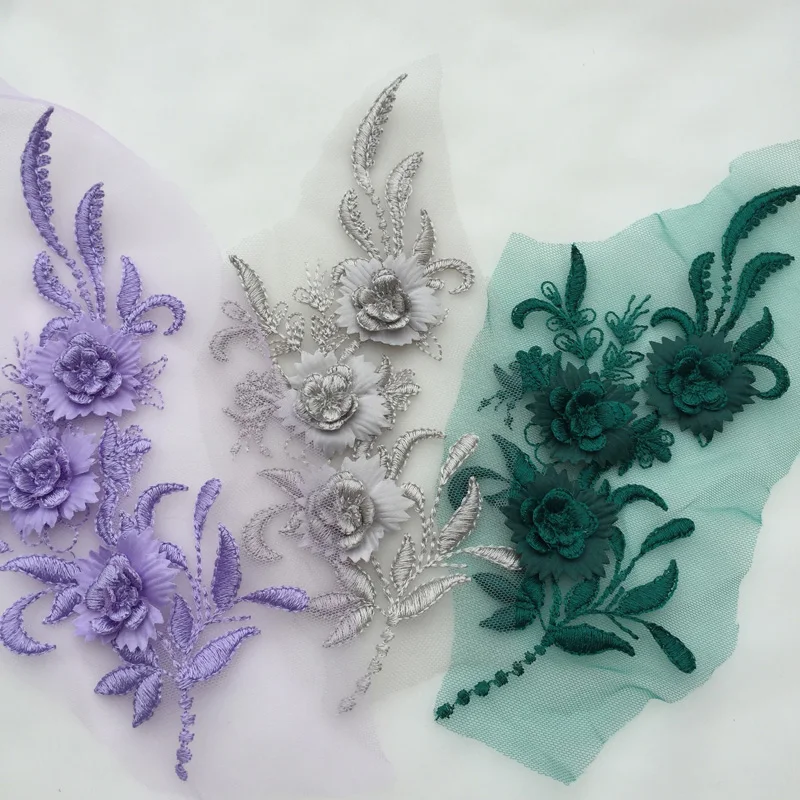 

Кружевная 3D аппликация в виде цветка, свадебное украшение белого, розового, красного цветов, аксессуары для воротника, декольте, «сделай сам», 10 шт.