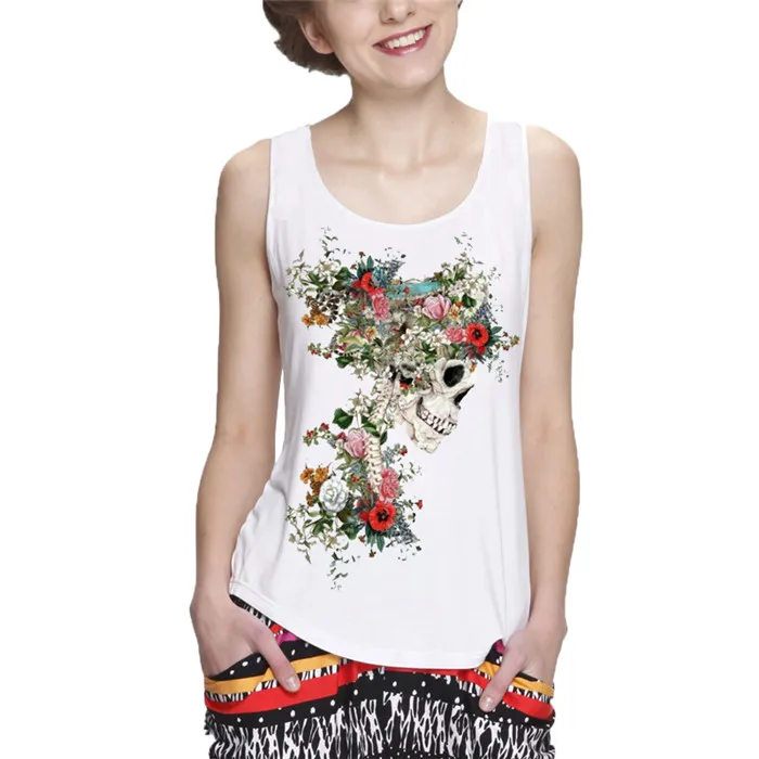 BY0070-White Lei SAGLY Wolf, картина маслом, женский топ на бретелях, женский спортивный жилет без рукавов, женская сексуальная уличная одежда - Цвет: BY0070-White